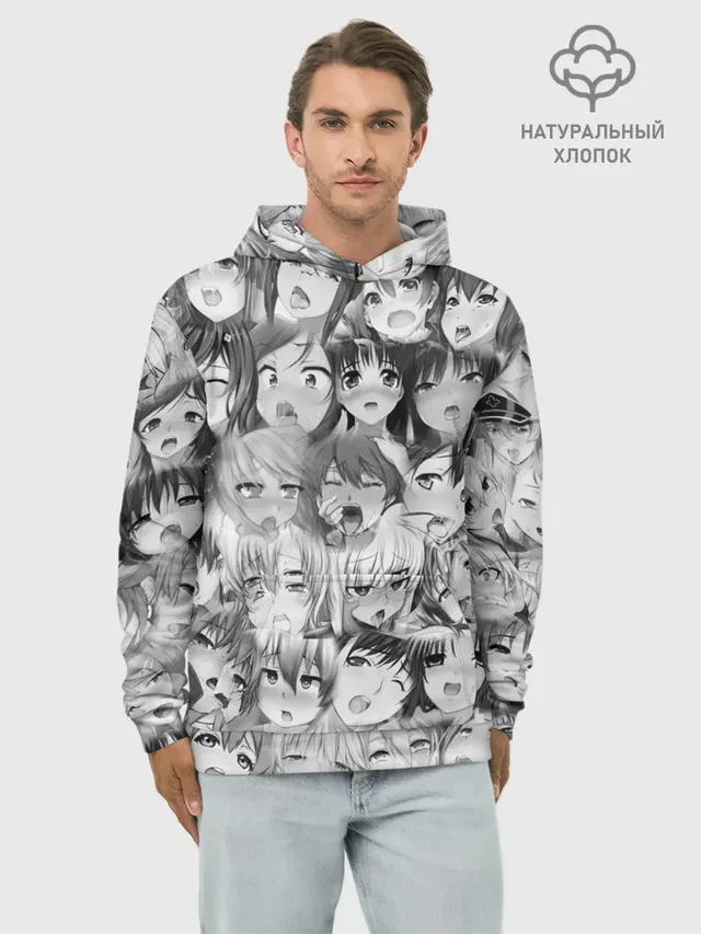 Худи мужской базовый хлопок с принтом «Anime — СЕНПАЙ»