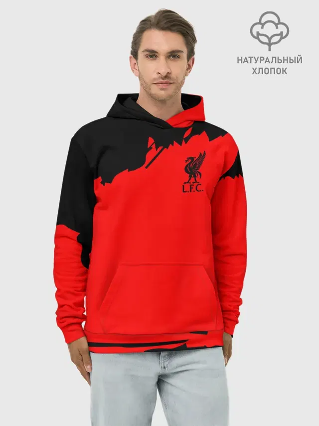 Худи мужской базовый хлопок с принтом «Ливерпуль — Liverpool F.C.»