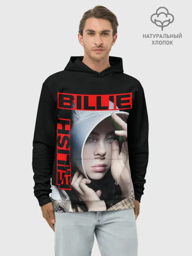 Худи мужской базовый хлопок с принтом «Billie Eilish»