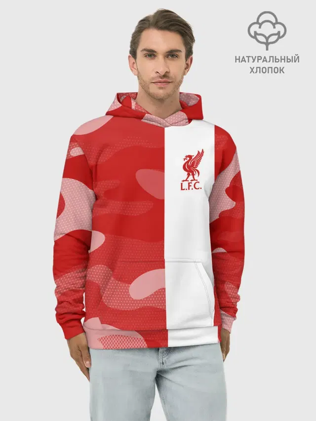 Худи мужской базовый хлопок с принтом «camouflage — Liverpool F.C.»