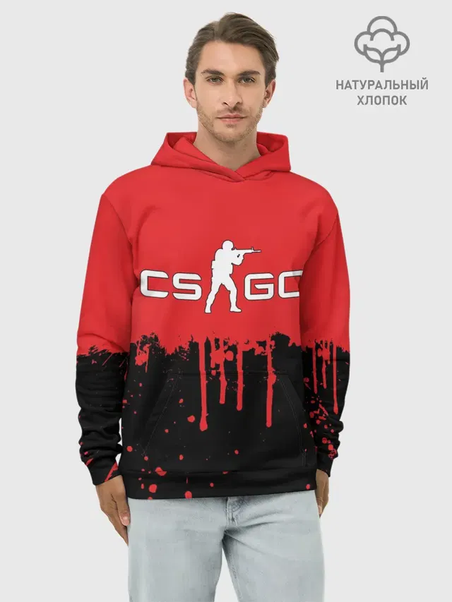 Худи мужской базовый хлопок с принтом «Counter-Strike»