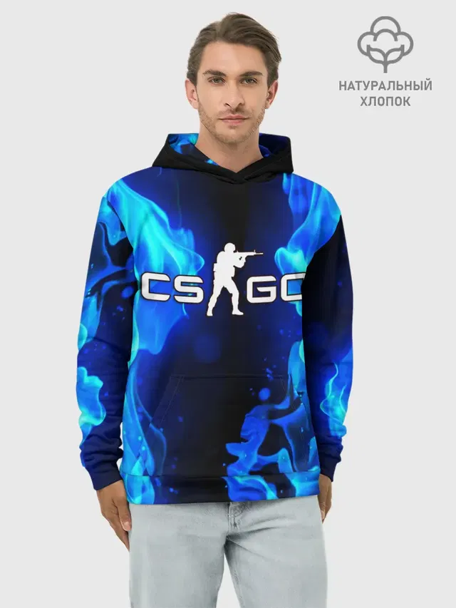 Худи мужской базовый хлопок с принтом «Counter-Strike»