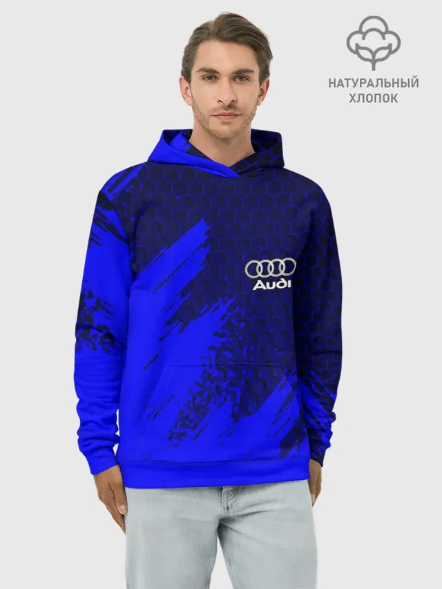 Худи мужской базовый хлопок с принтом «Audi»