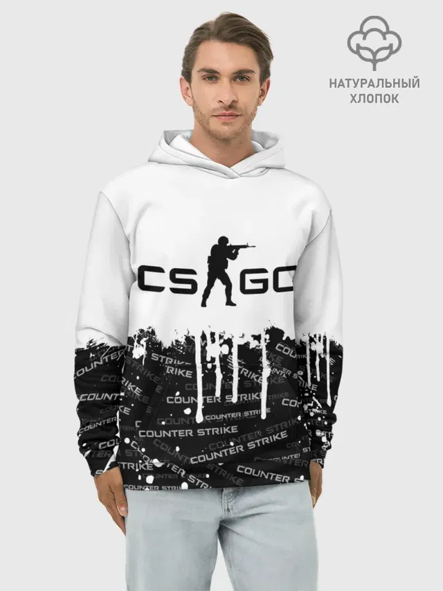 Худи мужской базовый хлопок с принтом «Counter-Strike»