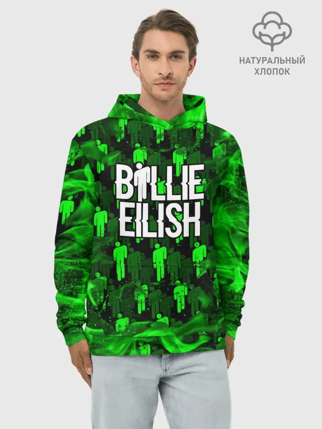Худи мужской базовый хлопок с принтом «Billie Eilish»