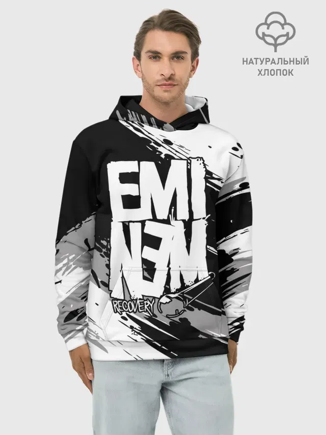 Худи мужской базовый хлопок с принтом «Eminem»