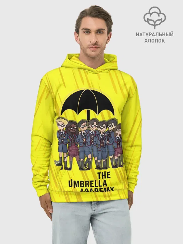 Худи мужской базовый хлопок с принтом «Умбрелла академия — The Umbrella Academy»