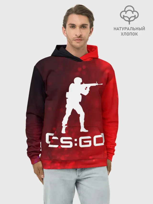 Худи мужской базовый хлопок с принтом «Counter-Strike — CS GO»