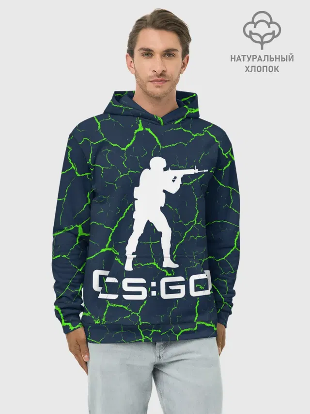 Худи мужской базовый хлопок с принтом «Counter-Strike — CS GO»