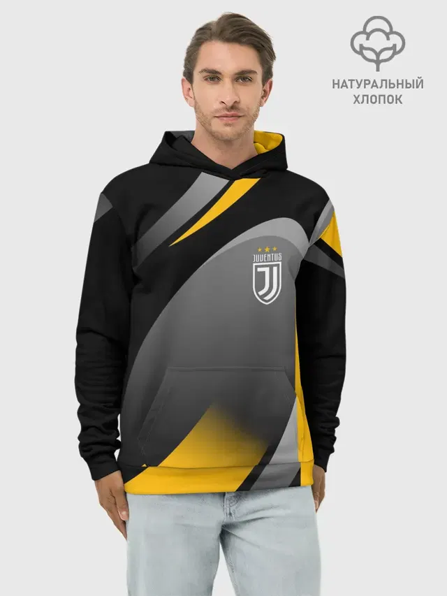 Худи мужской базовый хлопок с принтом «Ювентус — Juventus Uniform»
