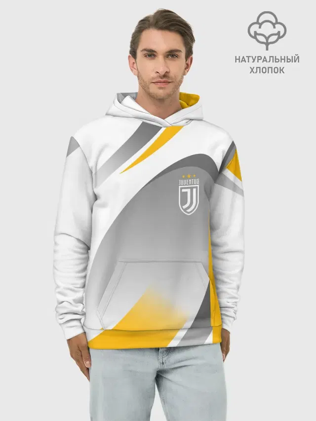 Худи мужской базовый хлопок с принтом «Ювентус — Juventus Uniform»