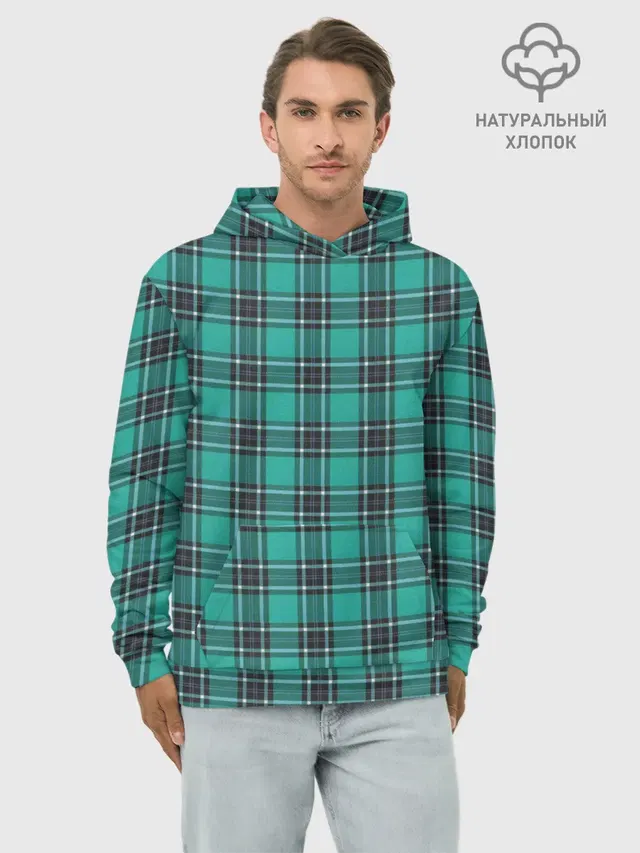 Худи мужской базовый хлопок с принтом «Tartan — Джентльмены»