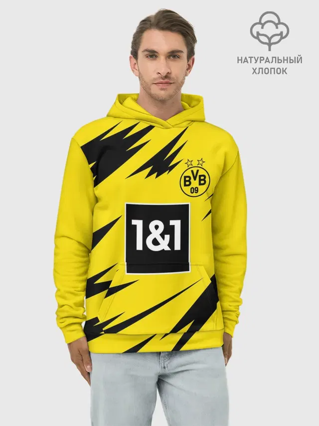 Худи мужской базовый хлопок с принтом «Borussia — Reus Borussia Dortmund 20-21»