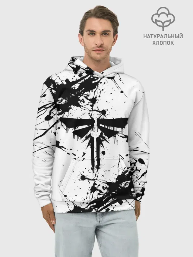 Худи мужской базовый хлопок с принтом «Drip art»