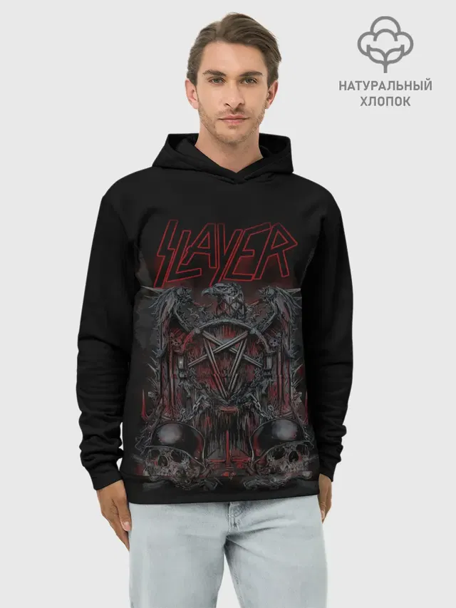 Худи мужской базовый хлопок с принтом «Slayer»