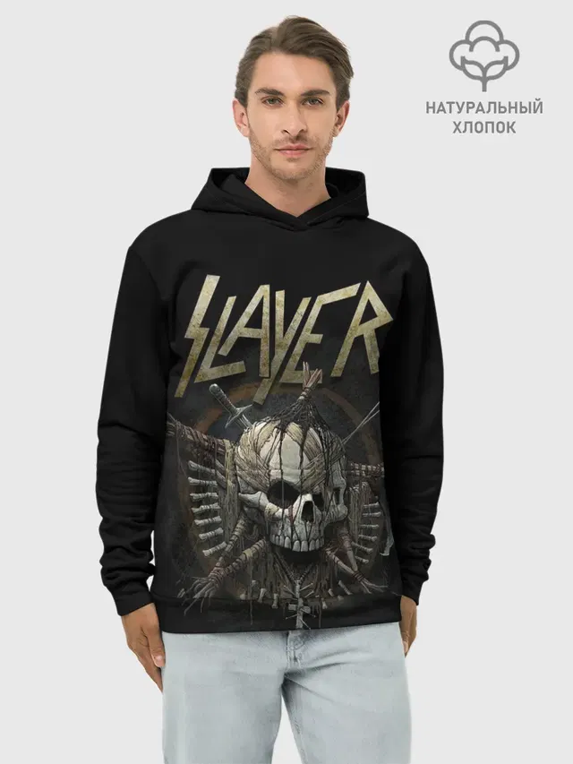 Худи мужской базовый хлопок с принтом «Slayer»