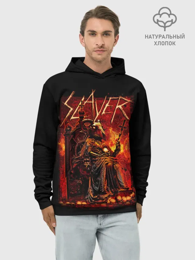 Худи мужской базовый хлопок с принтом «Slayer»