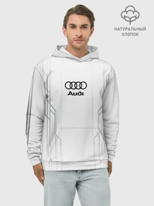 Худи мужской базовый хлопок с принтом «Audi»