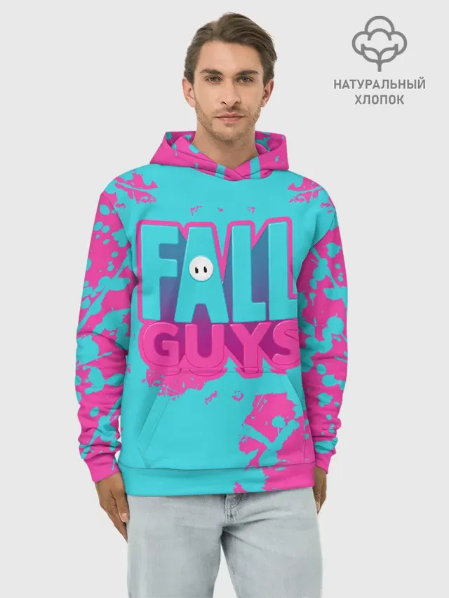 Худи мужской базовый хлопок с принтом «Fall Guys — Fall Guys: Ultimate Knockout»