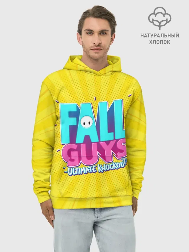 Худи мужской базовый хлопок с принтом «Fall Guys»
