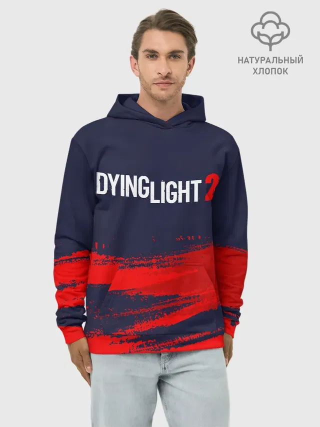 Худи мужской базовый хлопок с принтом «Dying Light — DYING LIGHT 2 — ДАИНГ ЛАЙТ»