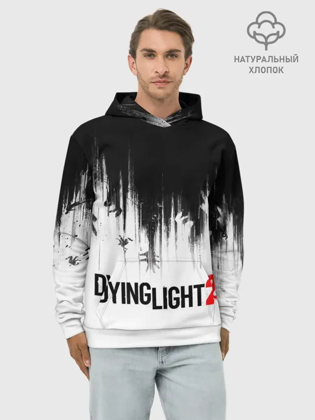 Худи мужской базовый хлопок с принтом «Dying Light — Dying Light 2»