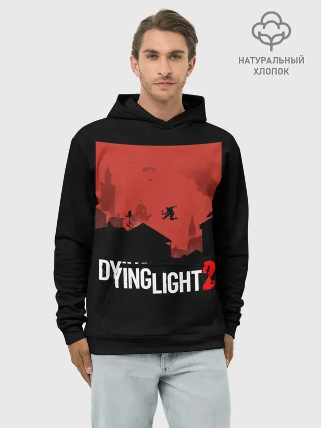 Худи мужской базовый хлопок с принтом «Dying Light — Dying Light 2»