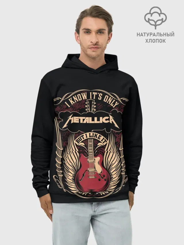 Худи мужской базовый хлопок с принтом «Metallica»
