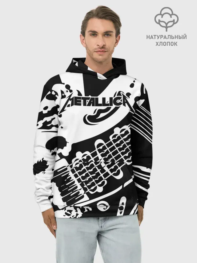 Худи мужской базовый хлопок с принтом «Metallica»