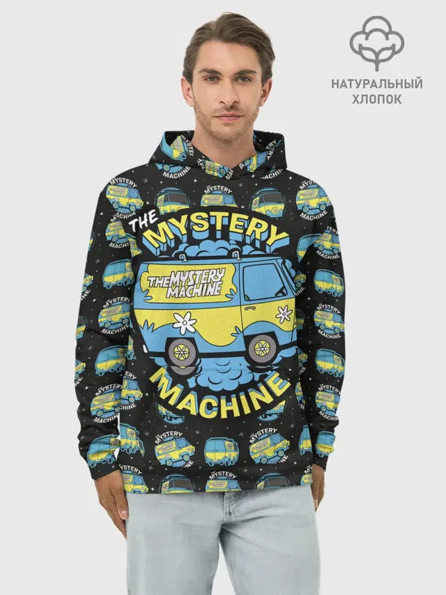 Худи мужской базовый хлопок с принтом «Скуби-Ду — Mystery Machine»