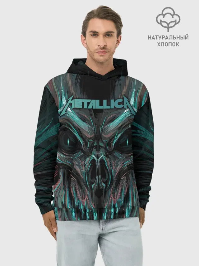 Худи мужской базовый хлопок с принтом «Metallica»