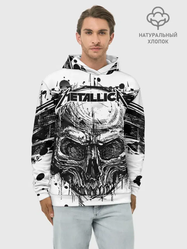 Худи мужской базовый хлопок с принтом «Metallica»
