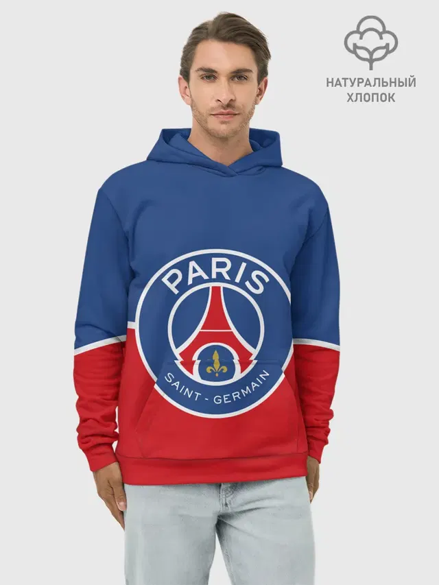 Худи мужской базовый хлопок с принтом «ПСЖ — FC PSG»