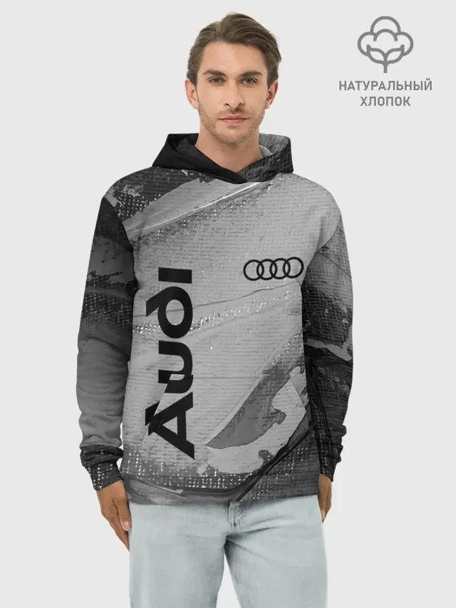 Худи мужской базовый хлопок с принтом «Audi»