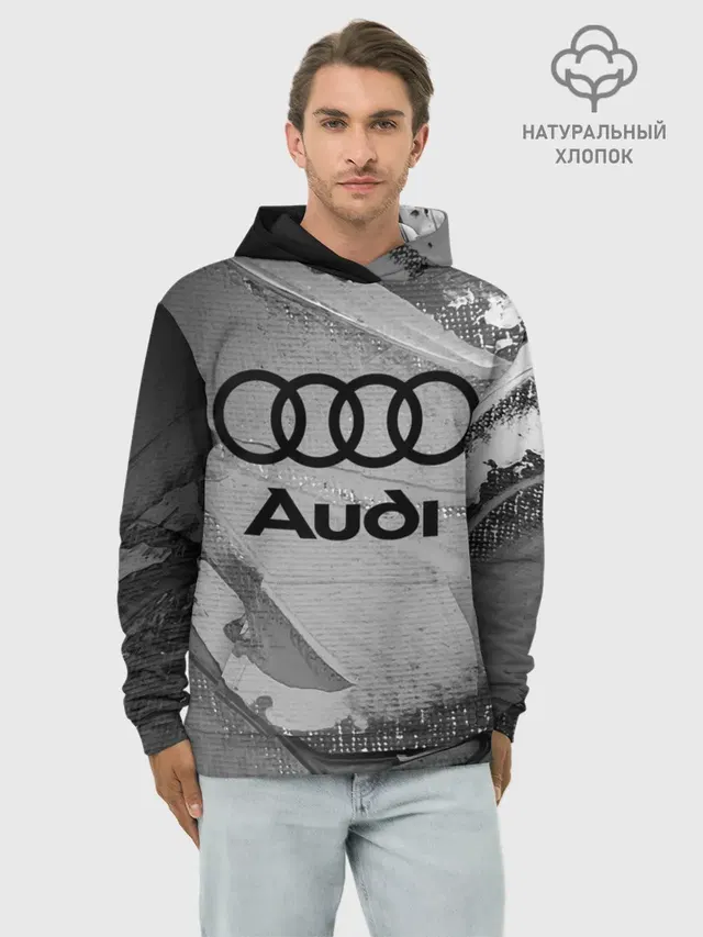 Худи мужской базовый хлопок с принтом «Audi»