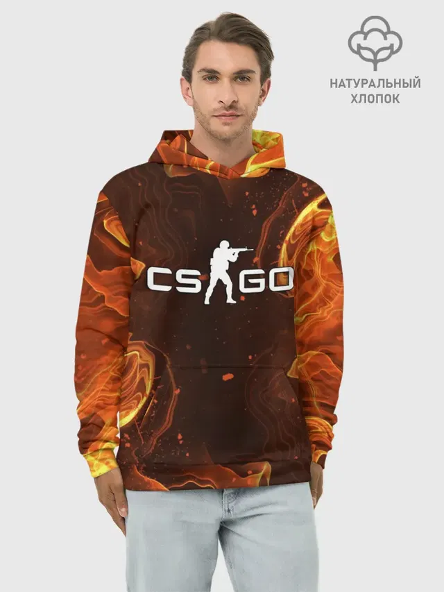 Худи мужской базовый хлопок с принтом «Counter-Strike»