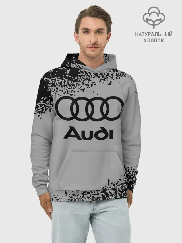 Худи мужской базовый хлопок с принтом «Audi»