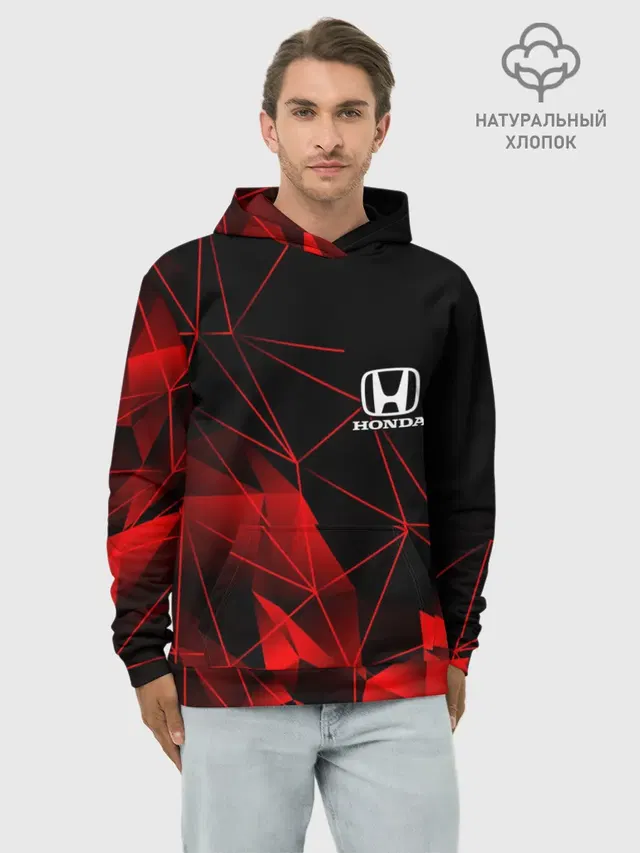 Худи мужской базовый хлопок с принтом «Honda»