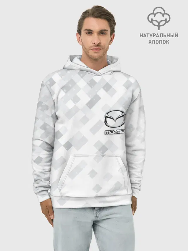 Худи мужской базовый хлопок с принтом «Mazda»