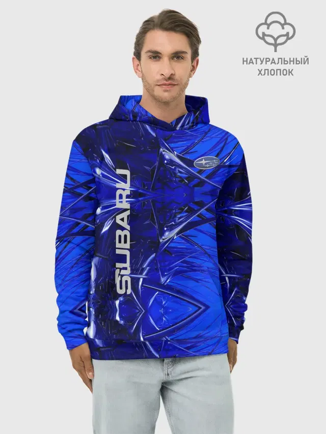 Худи мужской базовый хлопок с принтом «Subaru»