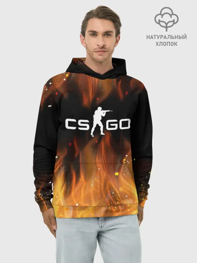 Худи мужской базовый хлопок с принтом «Counter-Strike»