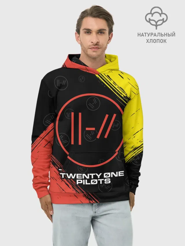 Худи мужской базовый хлопок с принтом «Twenty One Pilots — 21 PILOTS»