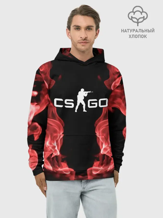 Худи мужской базовый хлопок с принтом «Counter-Strike»