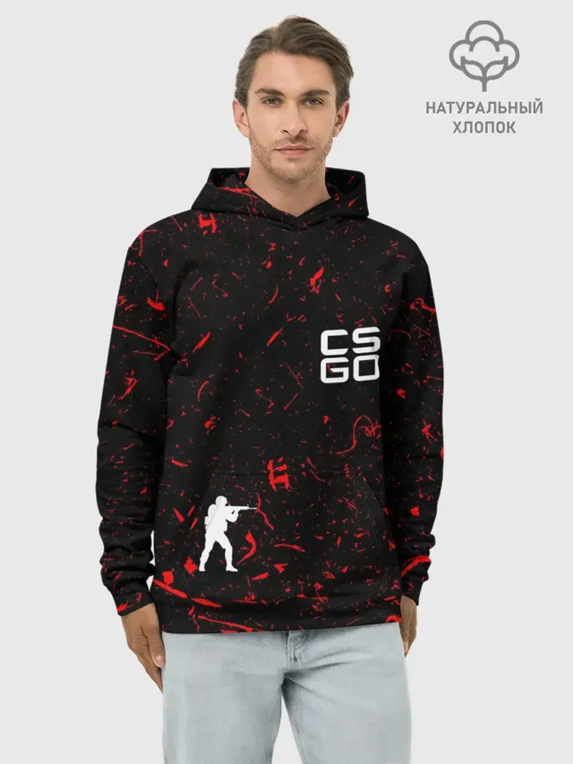 Худи мужской базовый хлопок с принтом «Counter-Strike»