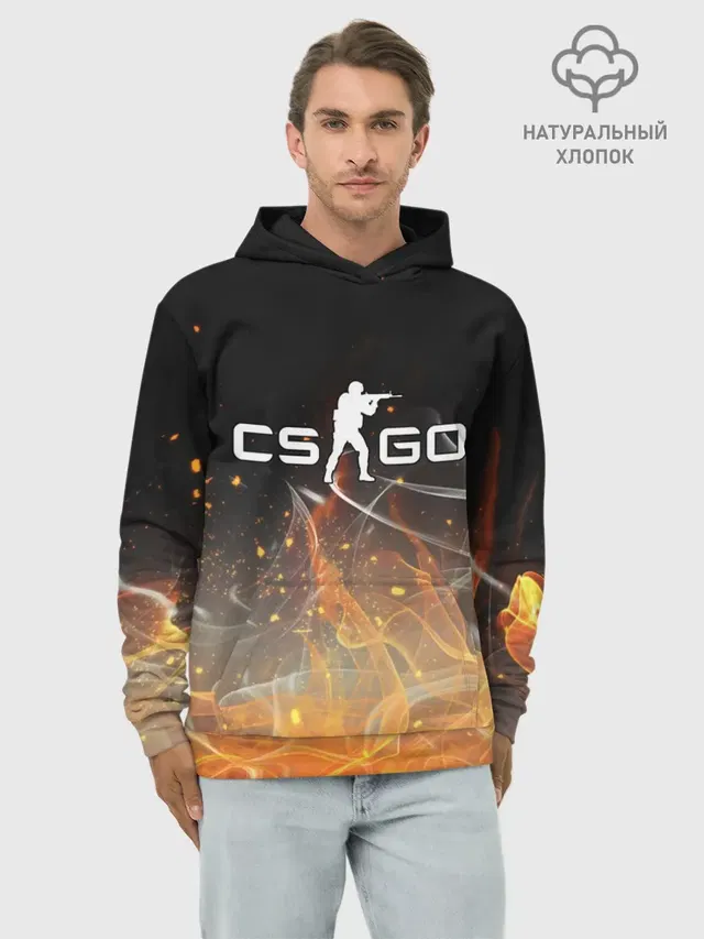 Худи мужской базовый хлопок с принтом «Counter-Strike»