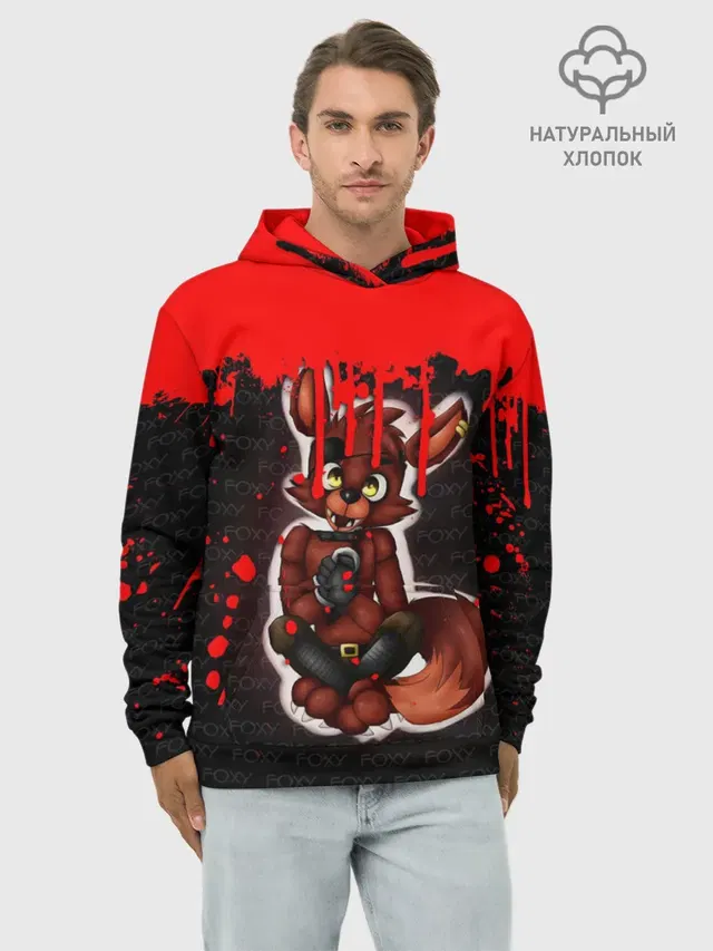 Худи мужской базовый хлопок с принтом «Foxy»
