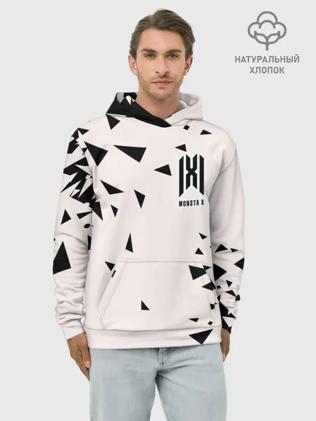 Худи мужской базовый хлопок с принтом «MONSTA X»
