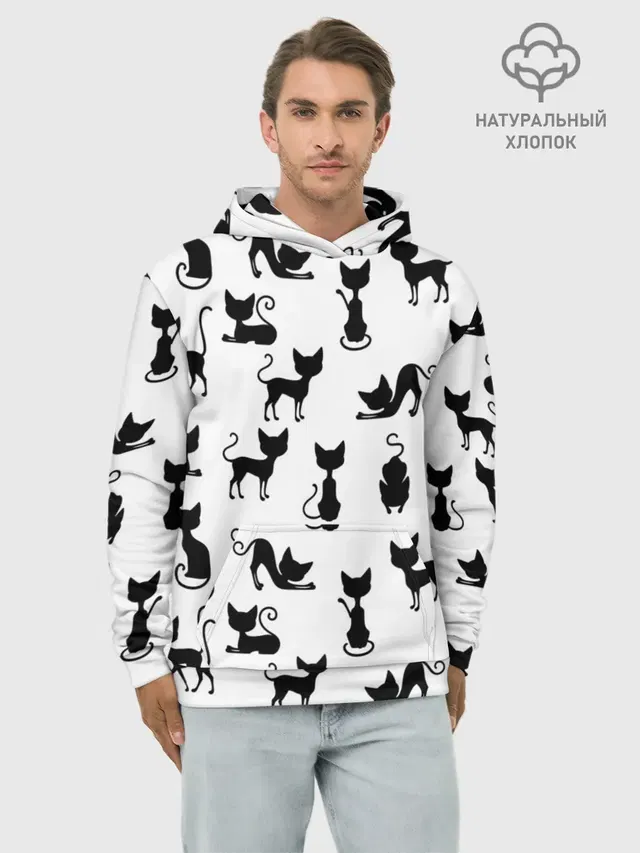 КОШКИ БЕЛОЕ НА ЧЕРНОМ