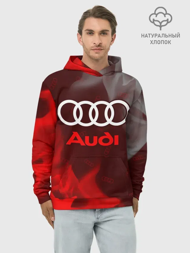 Худи мужской базовый хлопок с принтом «Audi»