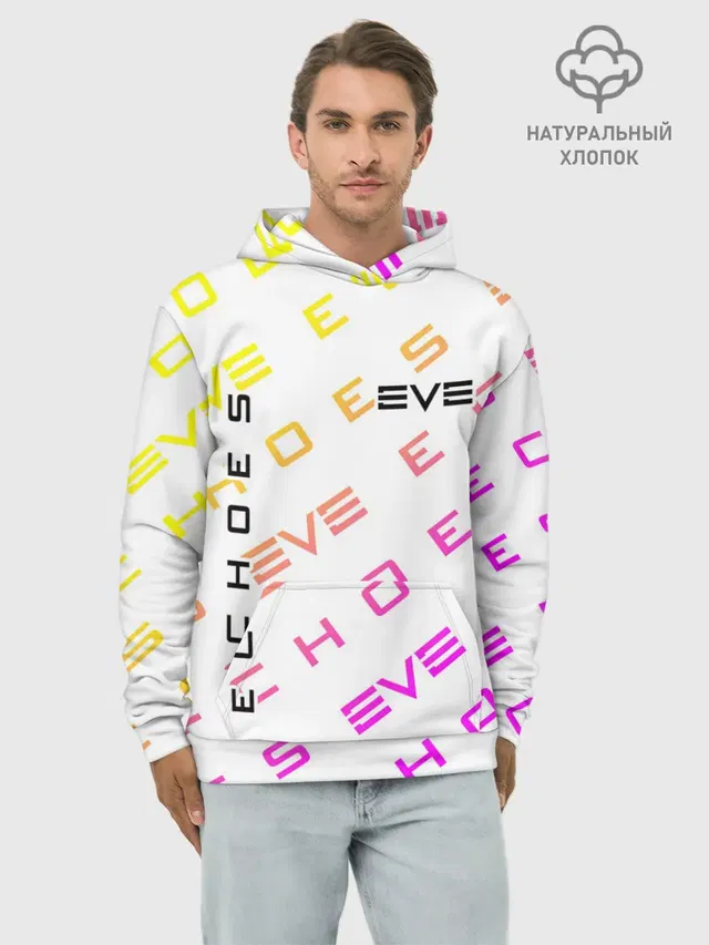 Худи мужской базовый хлопок с принтом «EVE online — EVE ECHOES — ИВ ЭХО»